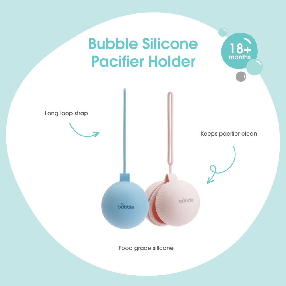 Bubble Silicone Pacifier Holder - Blue