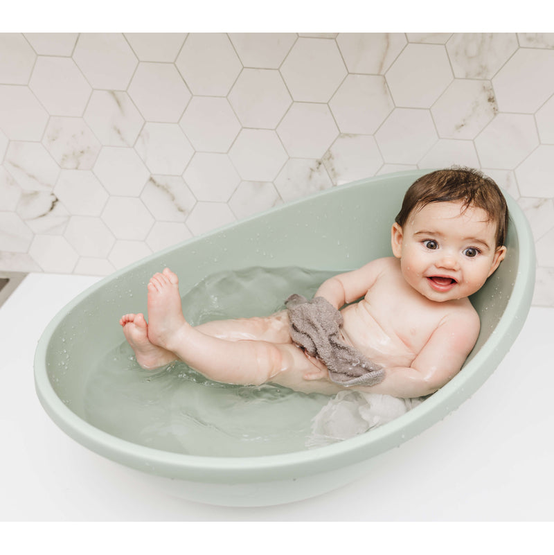 Bubble Cuddle Bath with Newborn Support Insert - Sage