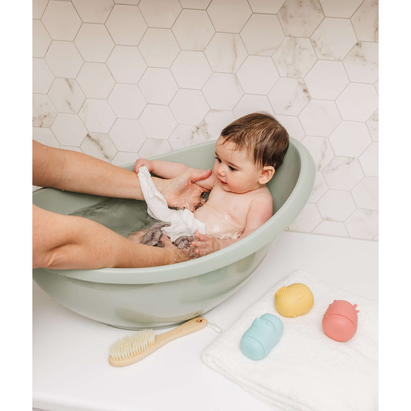 Bubble Cuddle Bath with Newborn Support Insert - Sage