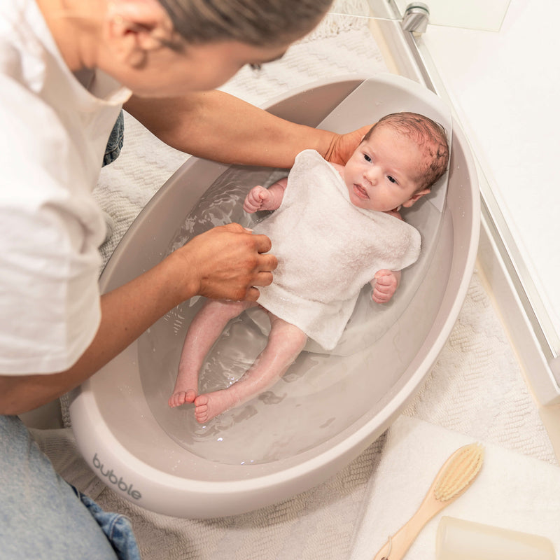 Bubble Cuddle Bath with Newborn Support Insert - Taupe