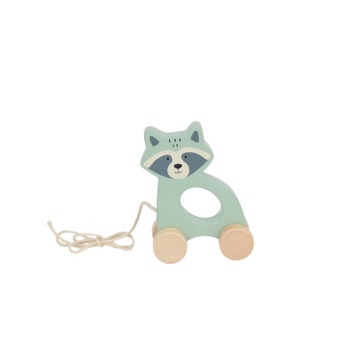 Bubble  Wooden Raccoon Pull Along Toy