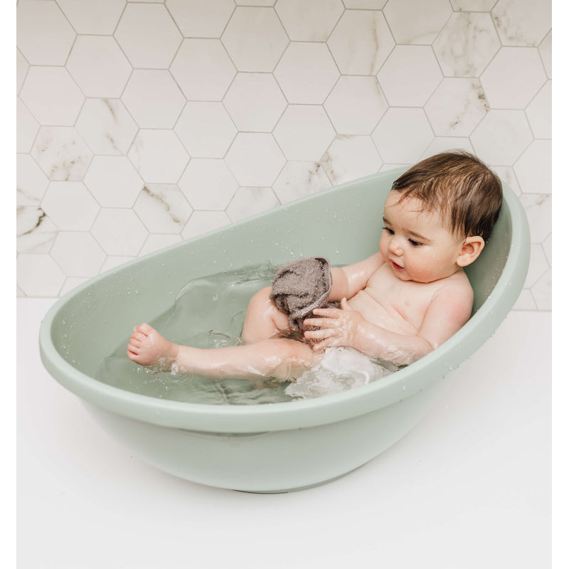 Bubble Cuddle Bath with Newborn Support Insert - Sage