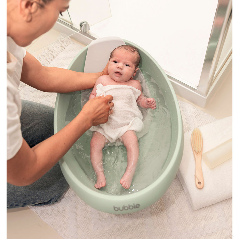 Bubble Cuddle Bath with Newborn Support Insert - Sage