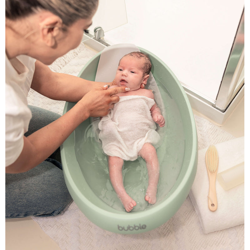 Bubble Cuddle Bath with Newborn Support Insert - Sage
