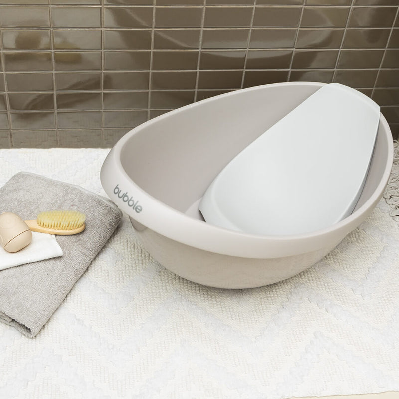 Bubble Cuddle Bath with Newborn Support Insert - Taupe