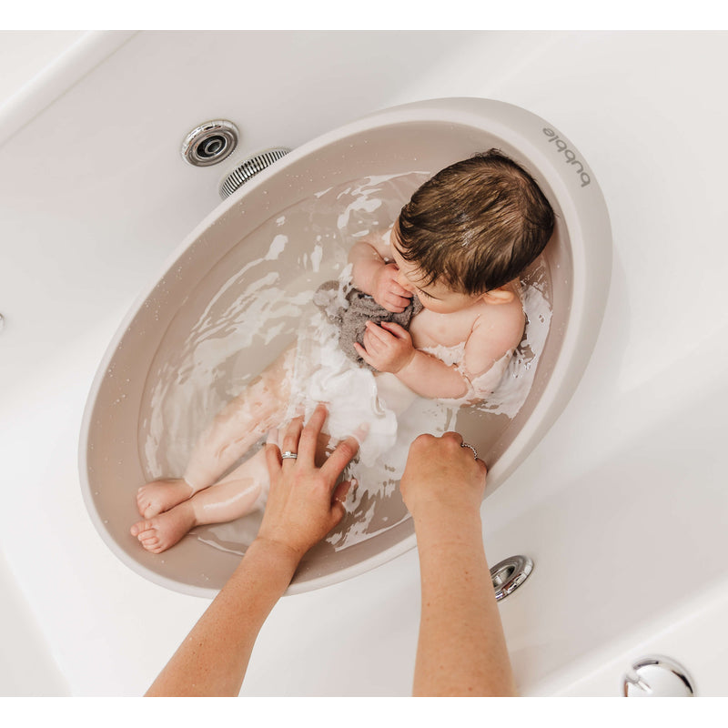 Bubble Cuddle Bath with Newborn Support Insert - Taupe