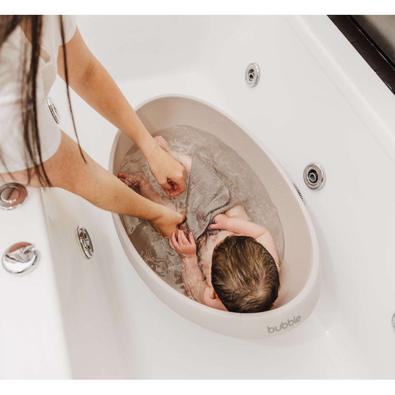 Bubble Cuddle Bath with Newborn Support Insert - Taupe