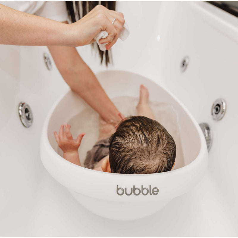 Bubble Cuddle Bath with Newborn Support Insert - White