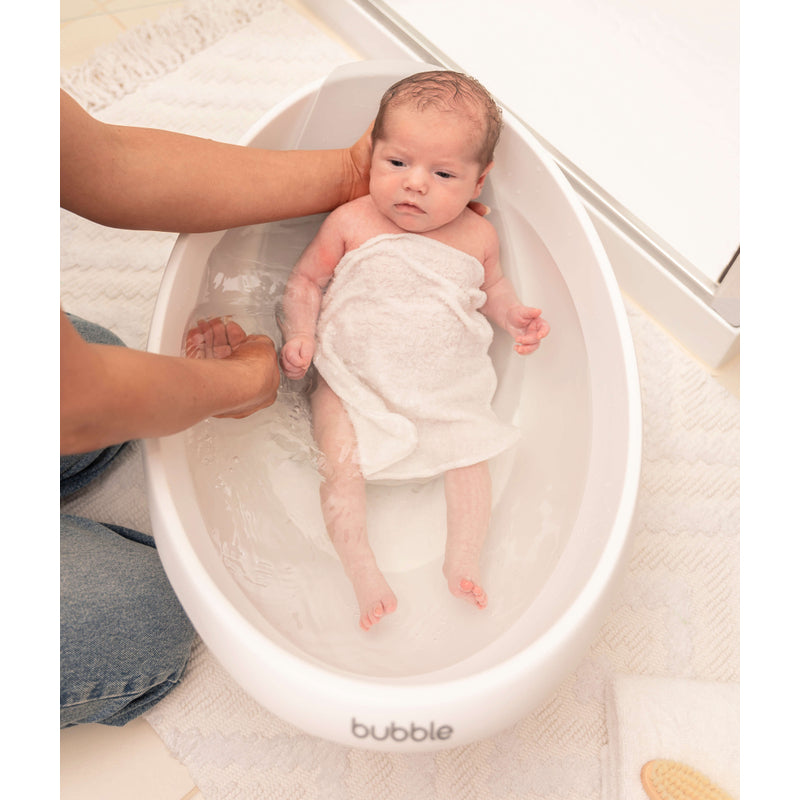Bubble Cuddle Bath with Newborn Support Insert - White