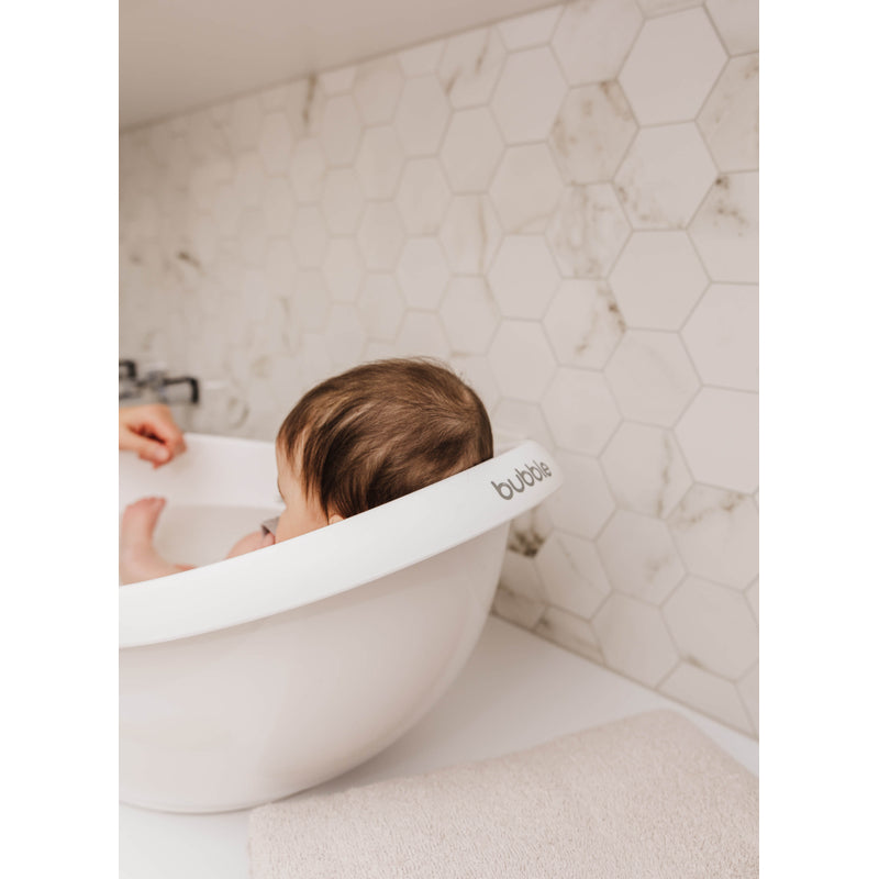 Bubble Cuddle Bath with Newborn Support Insert - White