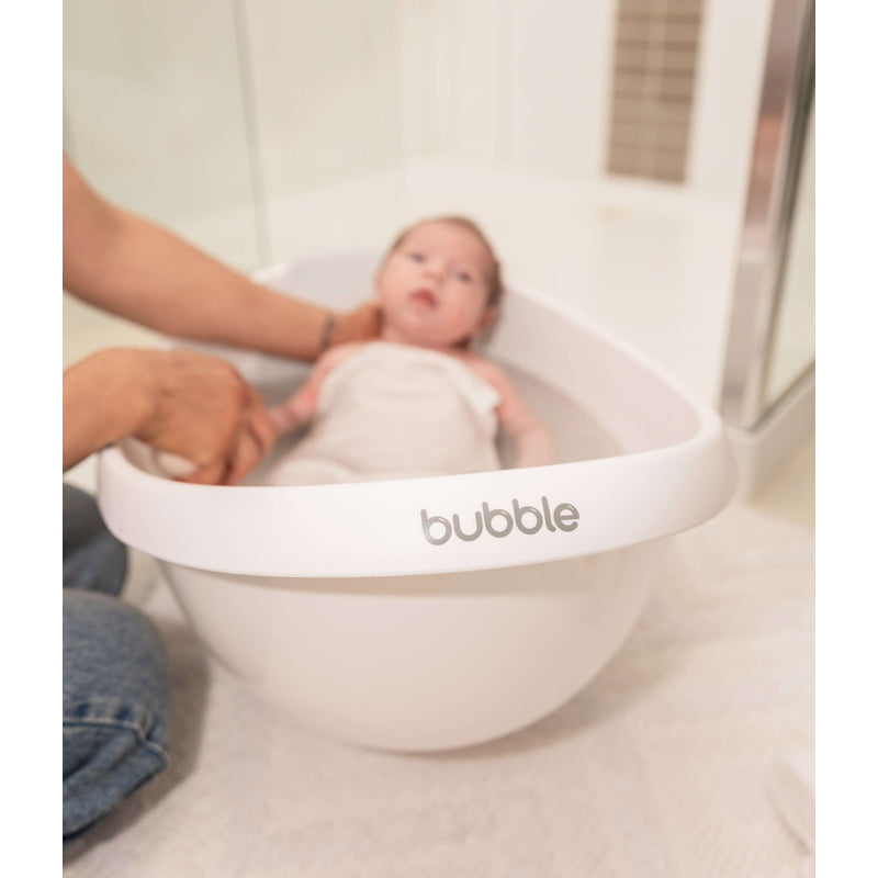 Bubble Cuddle Bath with Newborn Support Insert - White