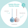 Bubble Silicone Pacifier Holder - Blue
