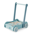 Bubble Wooden Baby Push Cart & Walker with 46 Building Blocks