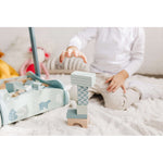 Bubble Wooden Baby Push Cart & Walker with 46 Building Blocks