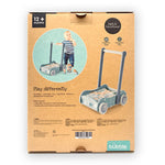 Bubble Wooden Baby Push Cart & Walker with 46 Building Blocks