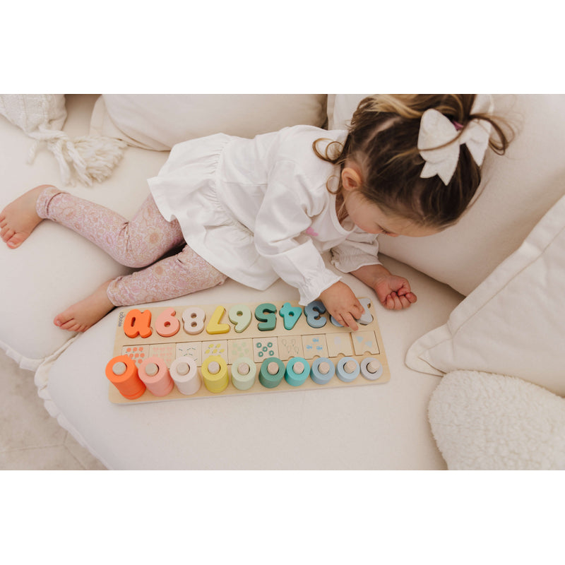 Bubble Wooden Numbers &amp; Blocks Counting Set