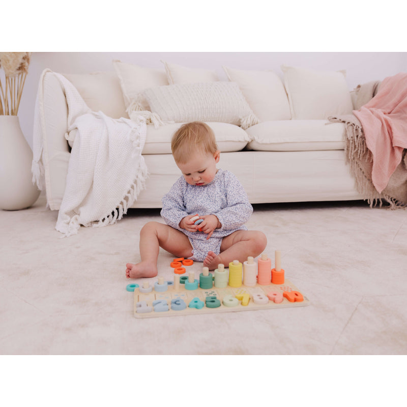 Bubble Wooden Numbers &amp; Blocks Counting Set