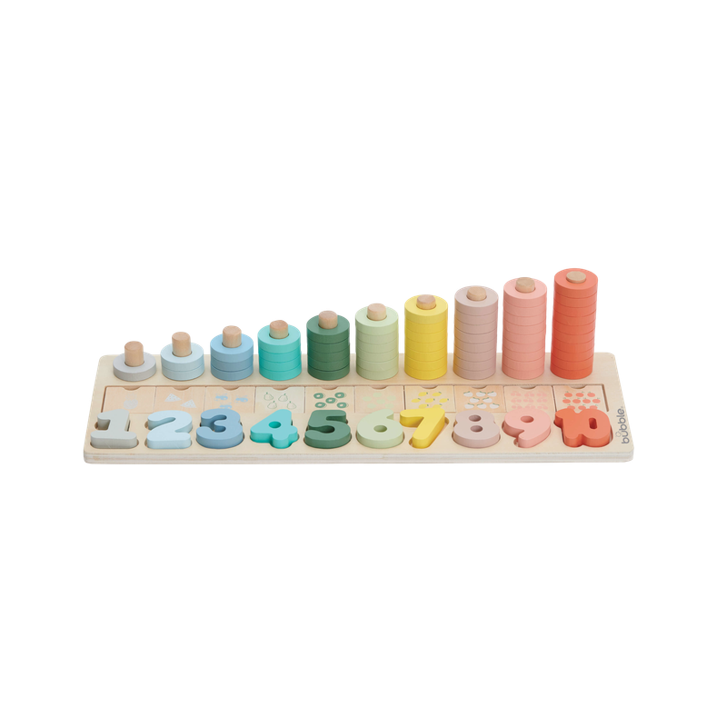 Bubble Wooden Numbers &amp; Blocks Counting Set